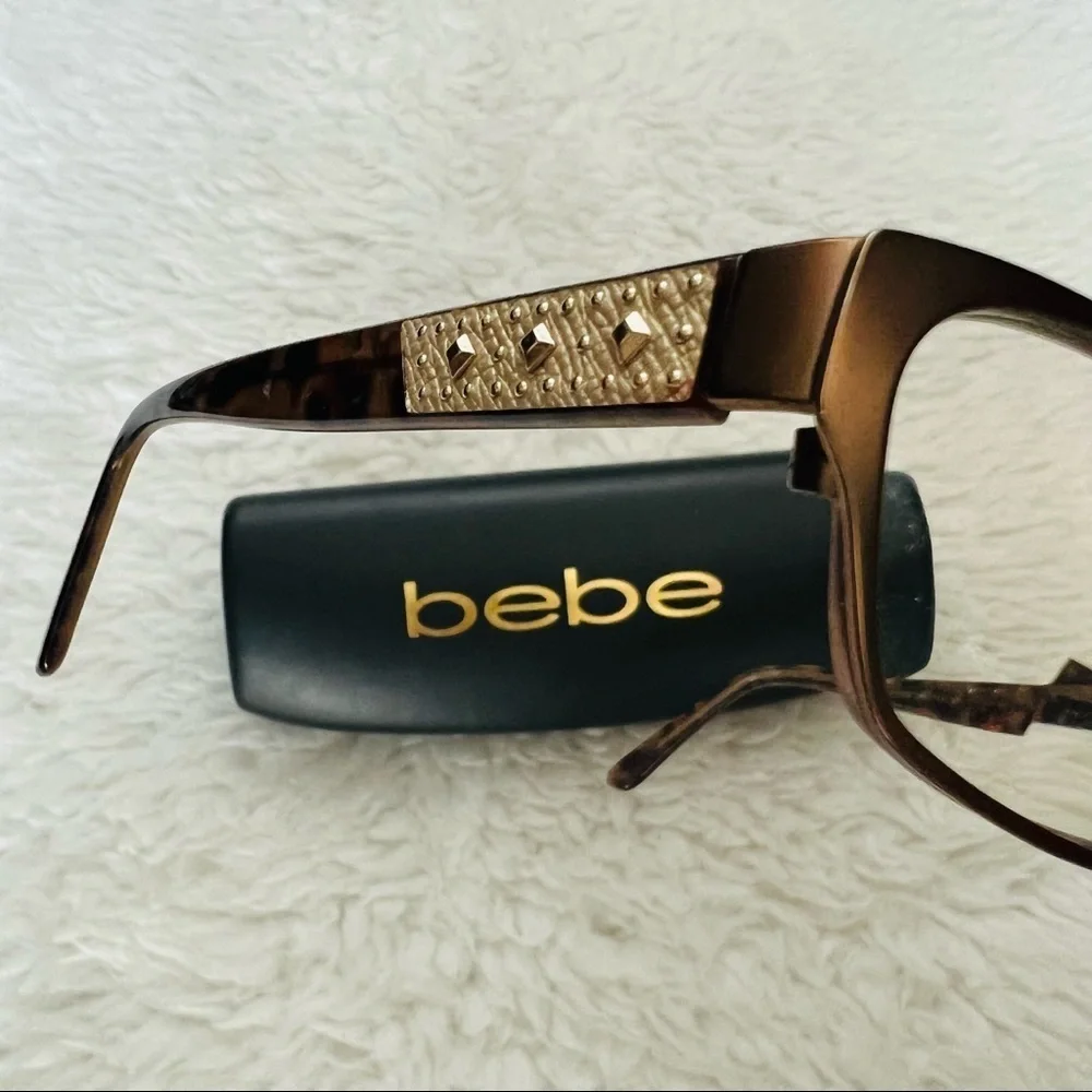 Bebe Brown Gunmetal/Plastic Full rim Eyeglass’s Frame